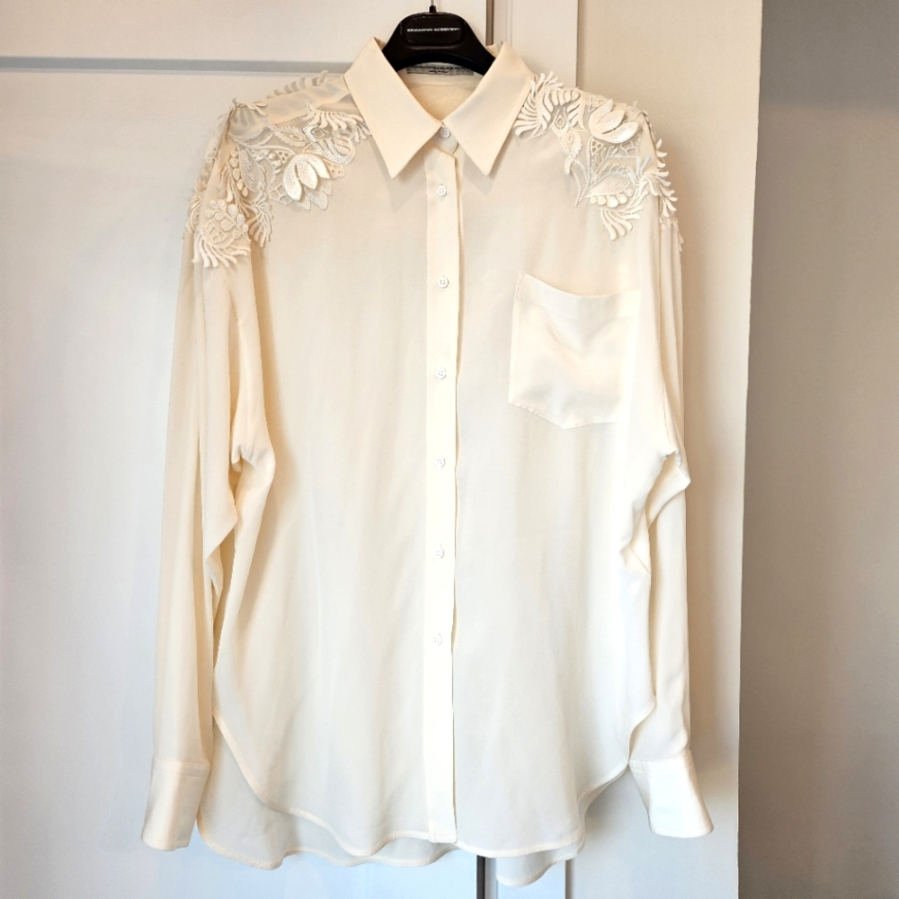 Ermanno Scervino lace silk blouse size 40